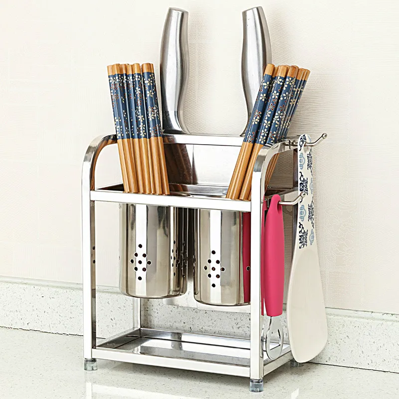  A1 304 stainless steel kitchen rack knife holder chopsticks rack leachate double tube chopsticks bu - 32910030542