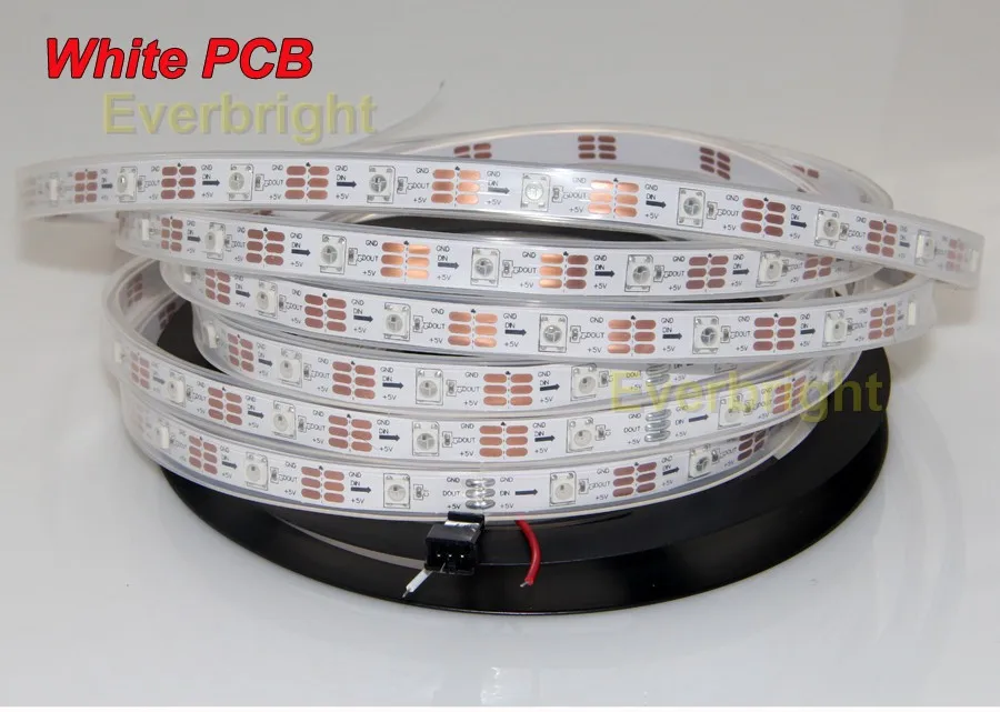 5 м 30 pixel/м Белый/Черный PCB LED Пиксели полосы света RGB WS2812B WS2812 IC 150 светодиоды мечта Цвет водонепроницаемый IP67 + RF контроллер