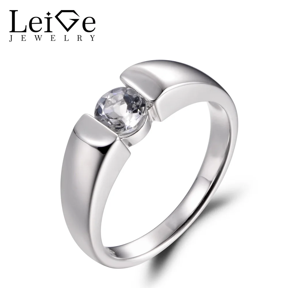 LeiGe Jewelry Genuine Natural White Topaz Rings Engagement Rings November Birthstone Round Shape Stone Real 925 Sterling Silver
LeiGe Jewelry Genuine Natural White Topaz Rings Engagement Rings November Birthstone Round Shape Stone Real 925 Sterling Silver