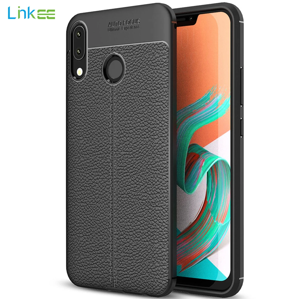 Для Asus Zenfone 5Z ZS620KL чехол силиконовый ударопрочный Роскошный кожаный Личи шаблон