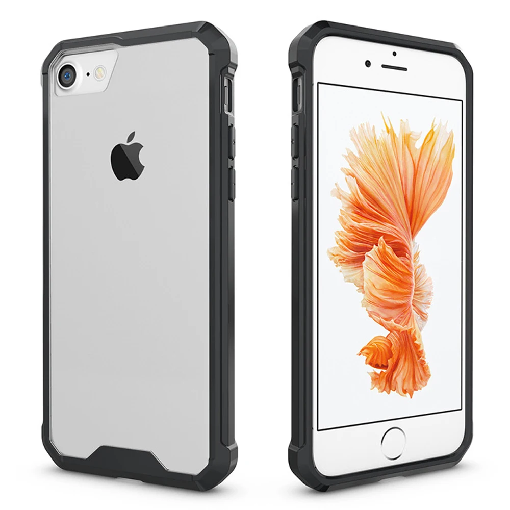 

Corners TPU Bumper Cushion + Anti-scratch Hybrid Rugged Transparent Panel Cover for Apple iPhone7 iPhone8 iPhone 7 8
