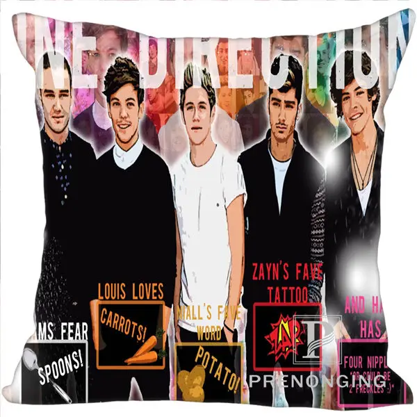 Наволочка на заказ 1D One Direction@ 01 квадратная Подушка на молнии Обложка печать ваших фотографий 20x20 см, 35x35 см(одна сторона) 180117#75 - Цвет: Pillowcases
