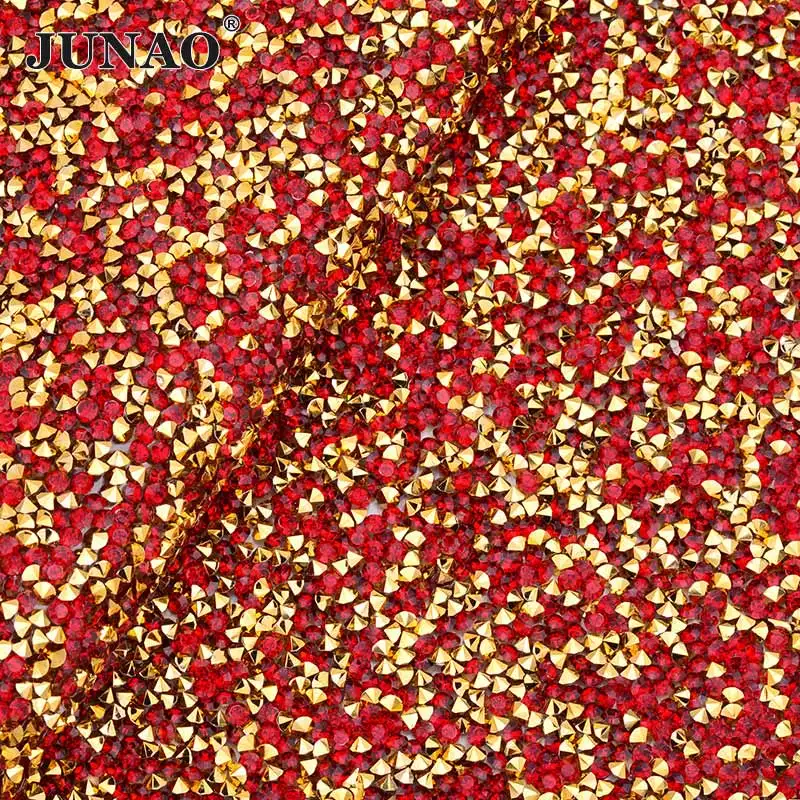 Gold Red 24*40 см, розовое золото, клей, стразы, сетка, отделка, исправление, кристалл, ткань, лист, стразы, лента, смола, бусины, аппликация для рукоделия - Цвет: Gold Red