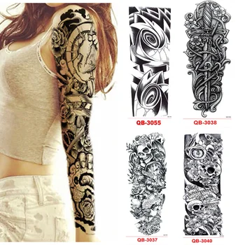 

3Pcs Temporary Tattoo Sleeve Waterproof Tattoos for Men Women Transfer Stickers Flash Tattoos Metallic Stickers for Body Art