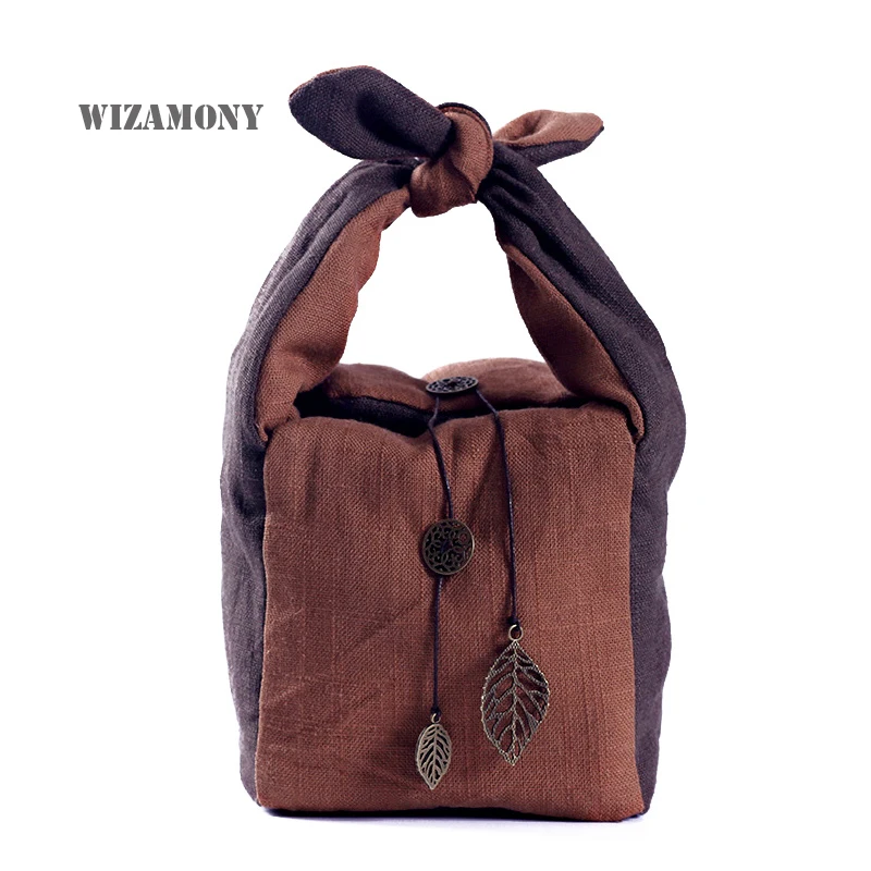 

2018 WIZAMONY Teapot Jadeware Storage Bags Thicken Draw Cord Handmade Signature Cotton with Soft Nap Hop-pocket Cloth Bag