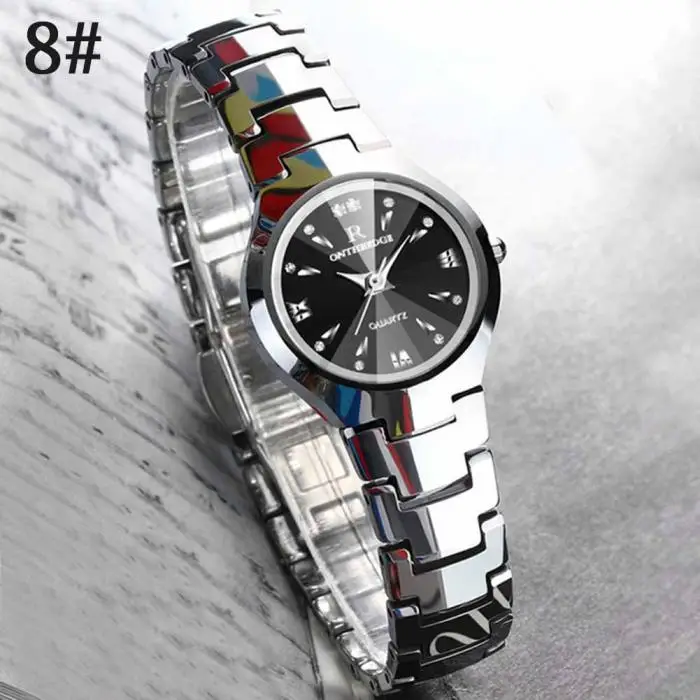 Элегантные женские кварцевые наручные часы с квадратным циферблатом и ремешком из вольфрамовой стали, ультратонкие водонепроницаемые часы TT@ 88
