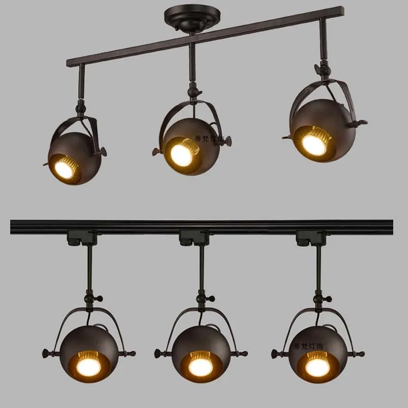 led track light loft industry clothing store setting wall round with the long pole guide shoot | Освещение