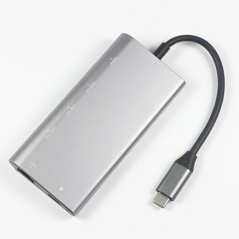 Type C Hub USB C HDMI To USB 3.0 HUB HDMI Thunderbolt3 Adapter Rj45 8 In 1 For MacBook For Samsung S9/Note 9 For Huawei P20 Pro