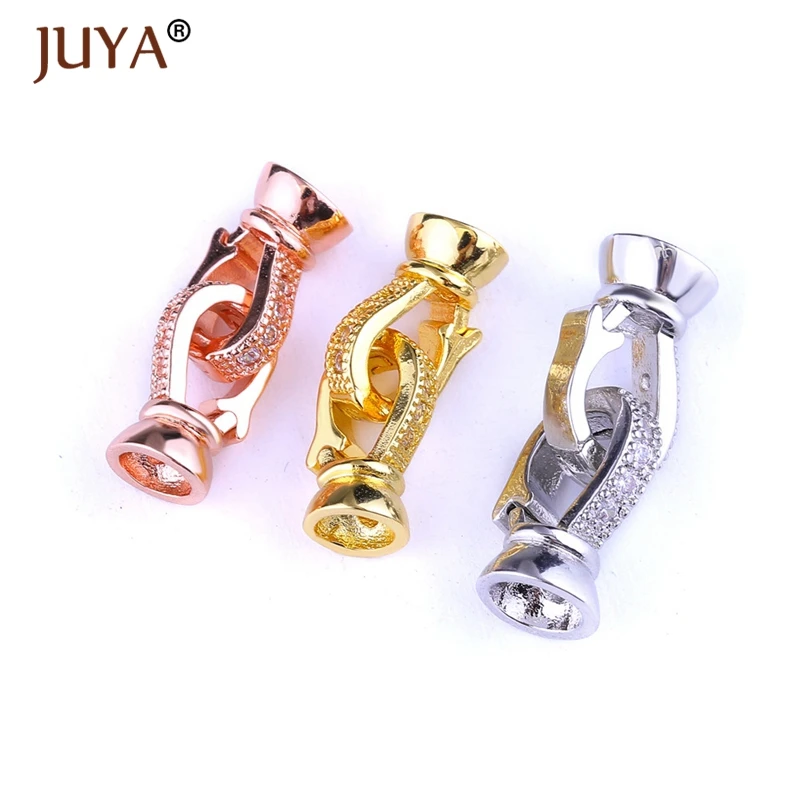 

Supplies For Jewelry 2018 NEW Copper CZ Rhinestone Round and Infinity Clasps Hooks For DIY Pearls Necklace Bracelet Accessories