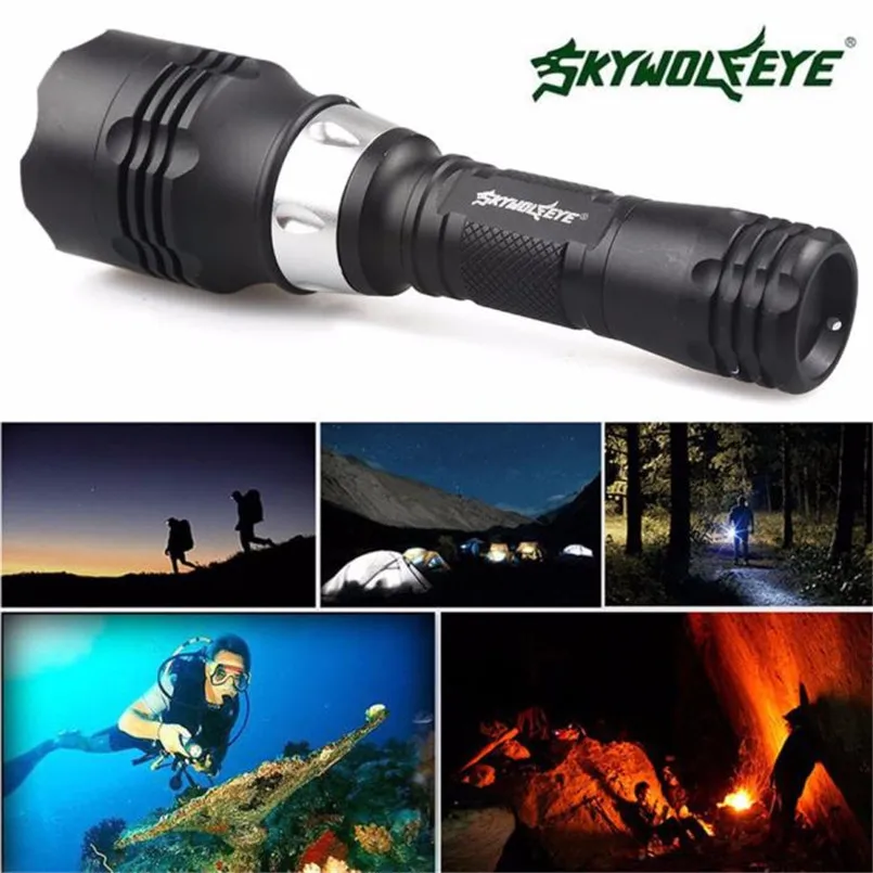 

1PC 5000 Lumen 60m CREE T6 LED Diving Flashlight Torch Scuba Light Lamp Waterproof 18650 Rechargeable Free Shipping Sept 12