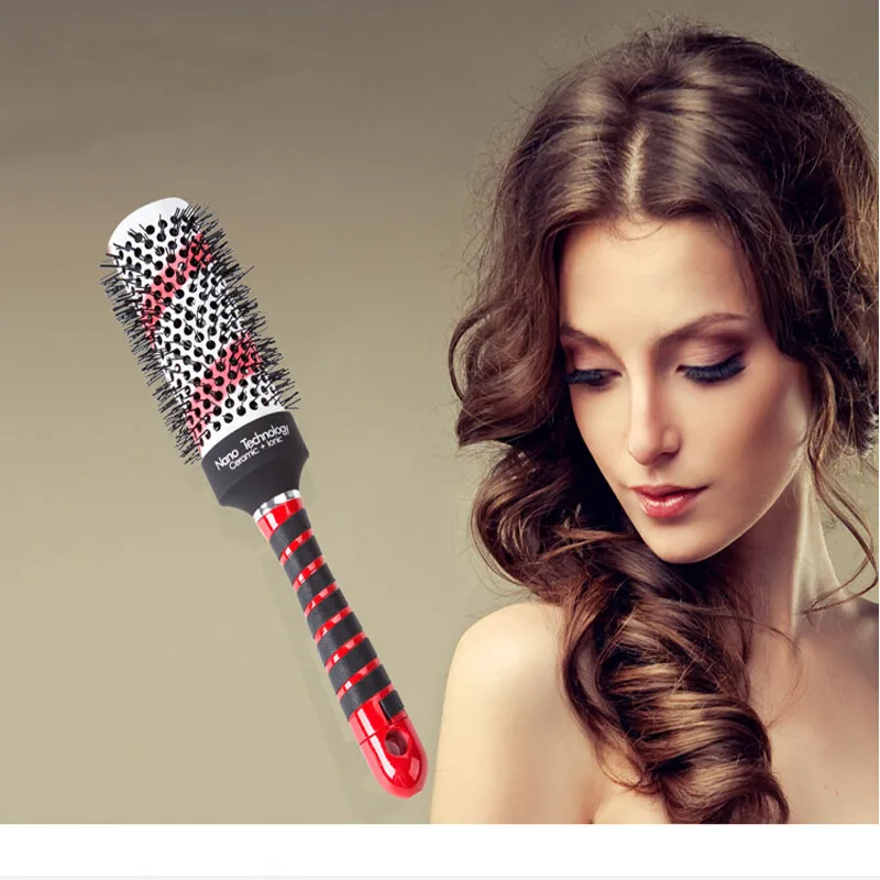 Профессиональная парикмахерская керамическая щетка для волос, расческа для раскатывания волос, 5 размеров в одной партии, Расческа с керамическим покрытием