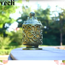 Traditional creative golden foco led exterior aluminium art pillar lights balcony corridor villa outdoor lamp post lights