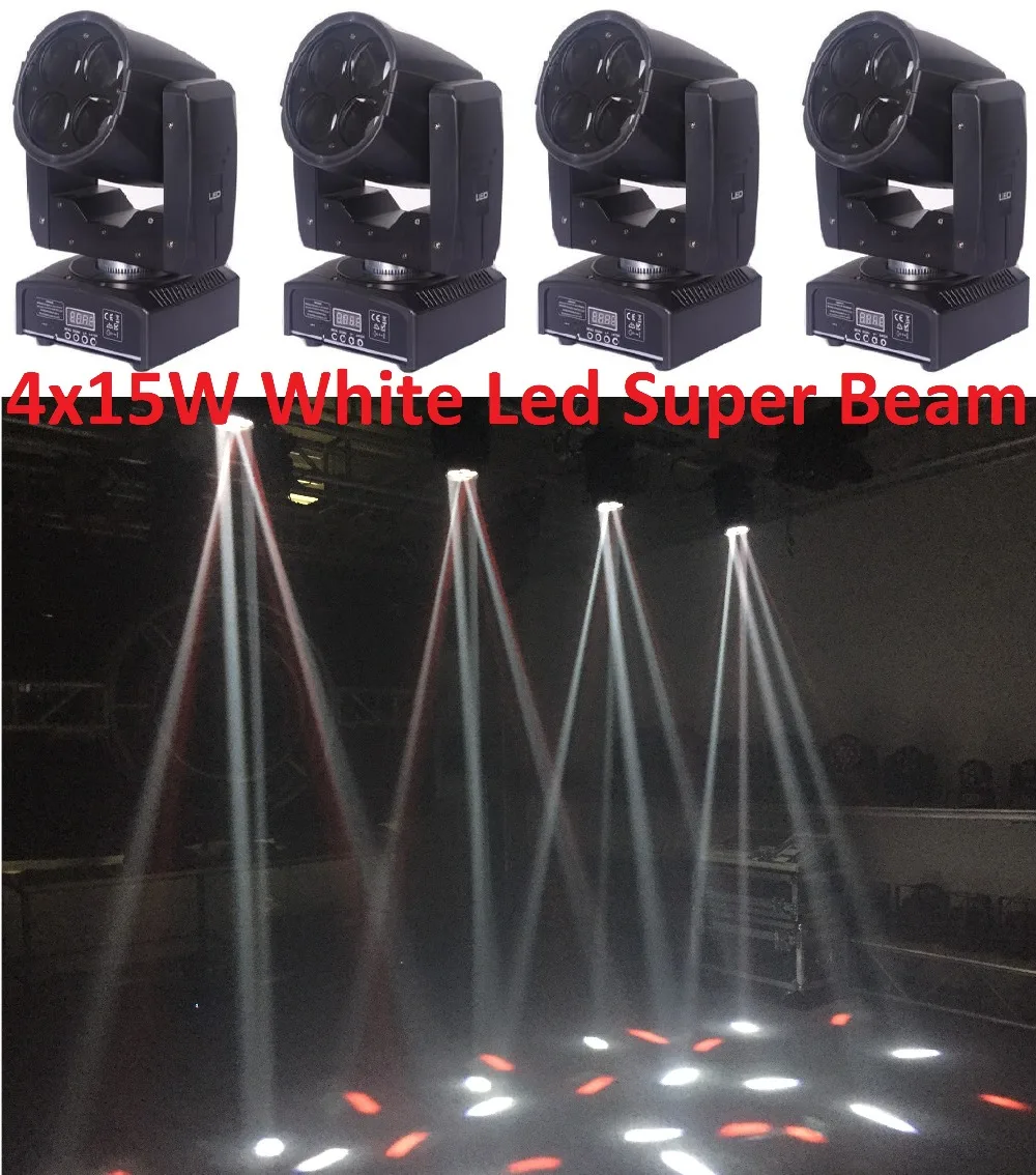 Efeito de Luz do Ponto Ponto do Feixe Projetor de Iluminação de Palco Pcs Frete Grátis 60 4 w Led Moving Head Wash do Feixe 4×15 w Super Brilhante Mini dj Ktv Disco