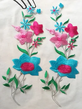 

11*23 cm embroidered iron on patches embroidery flower lace trim for sewing on clothing or DIY high quality water soluble motifs