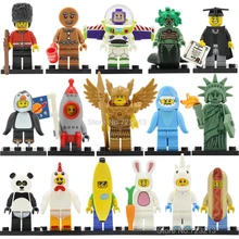 Single Sale Chicken Unicorn Panda Figure Man Statue Of Liberty Golden Saint Medusa Rocket Boy Building Blocks Bricks Toys