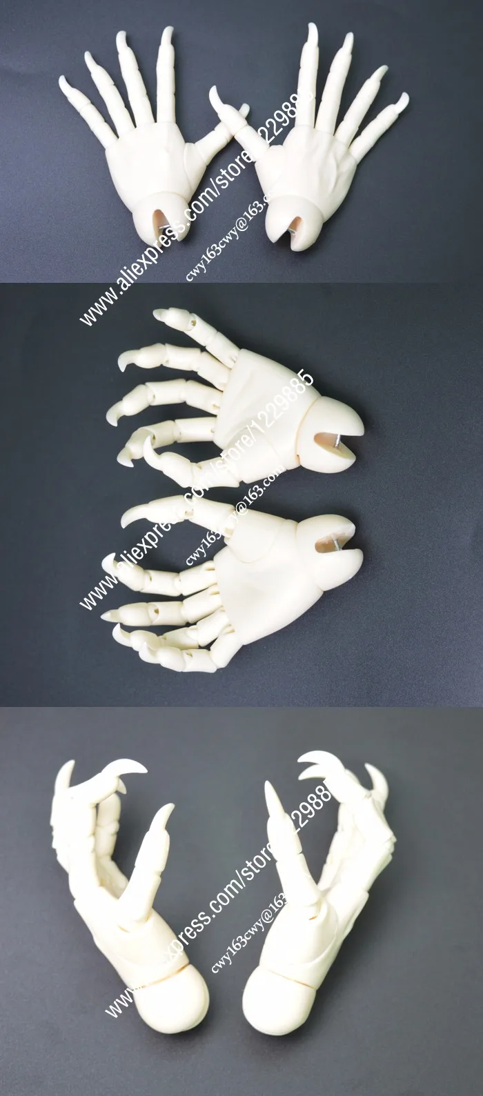 Pointy Fingernails BJD 1/3 Long nails Jointed Hands free shipping no makeup 