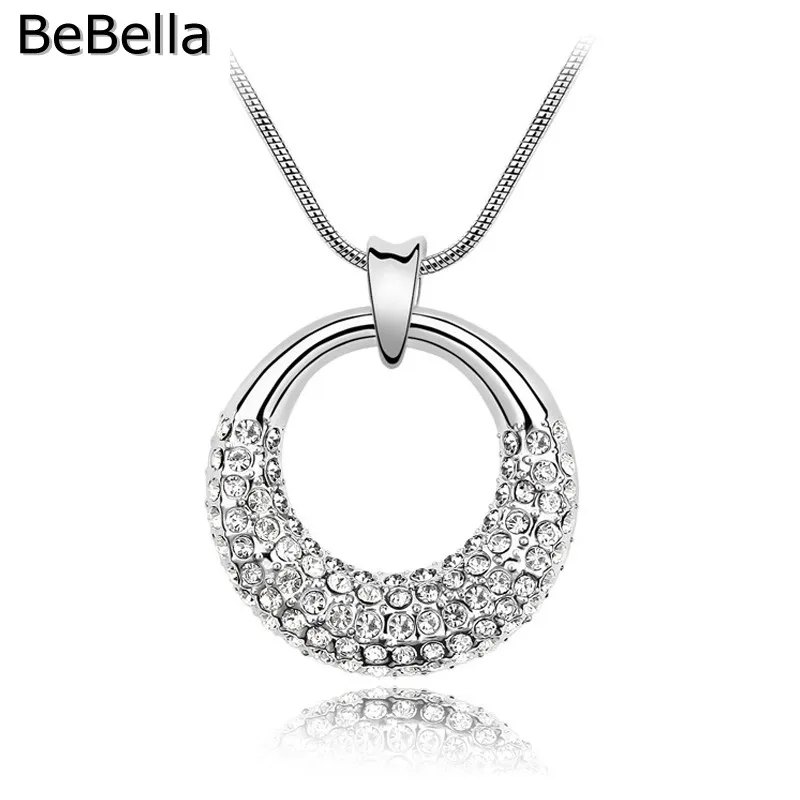 Женское колье BeBella с подвеской из чешского хрусталя подарок для женщин|circle pendant