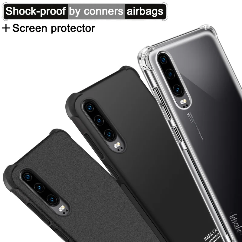 

Imak Soft Silicon Case for Huawei P30 Shockproof Airbags Back Cover for Huawei P30 P20 Lite case P 30 P20 Pro Funda Free film