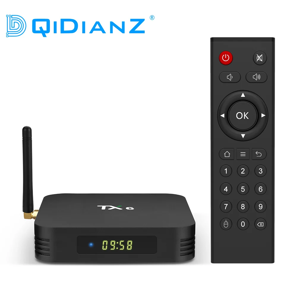 Tanix tx6 android 9.0 smart tv caixa allwinner h6 quad core suporte 2.4g & 5g sem fio wifi 4g 32g conjunto caixa superior media player tx6