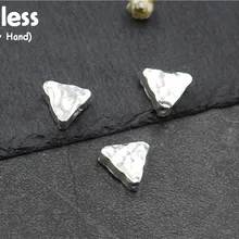 Uglyless реального S925 стерлингового серебра Треугольники Бисер аксессуары ювелирные изделия DIY Мини геометрический ручной работы Spacer Этническая выводы