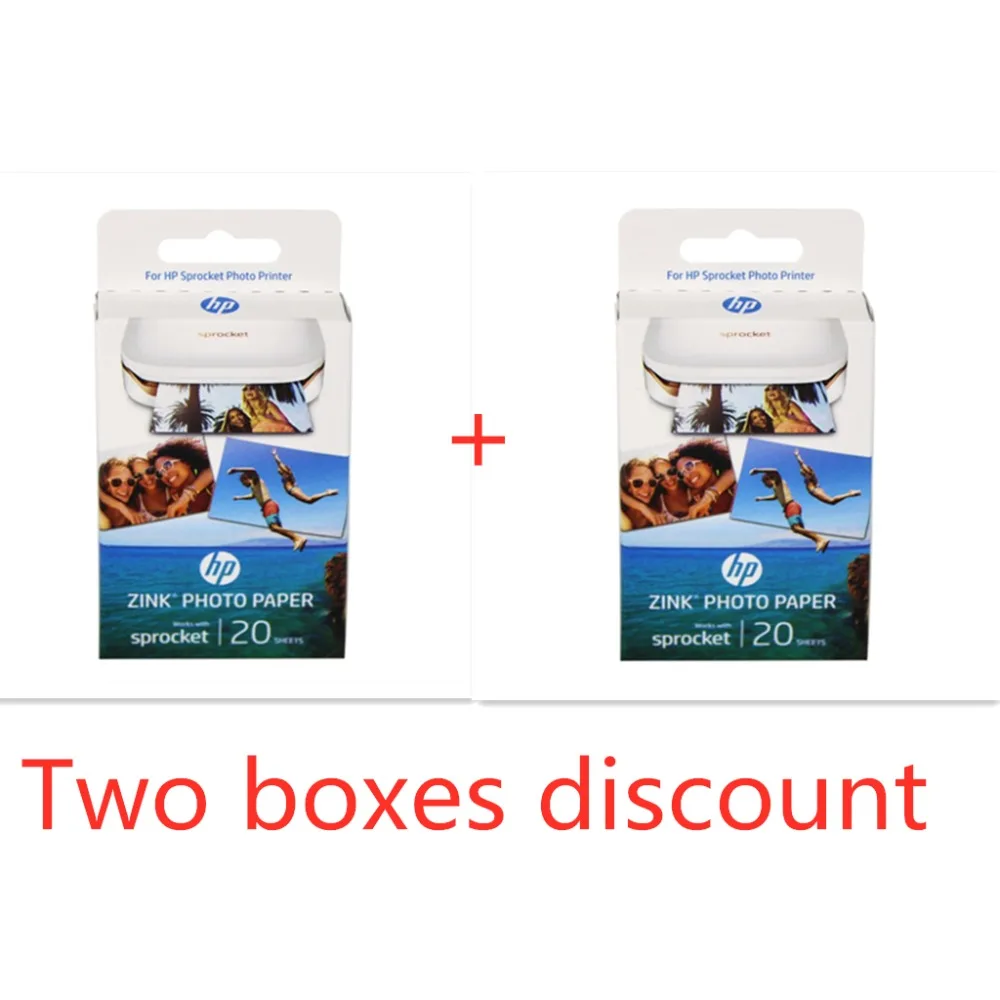 

2 boxes (40 pages) pinion original photo paper photo printer zink photo paper tape paste adhesive for hp ZINK Photo Paper