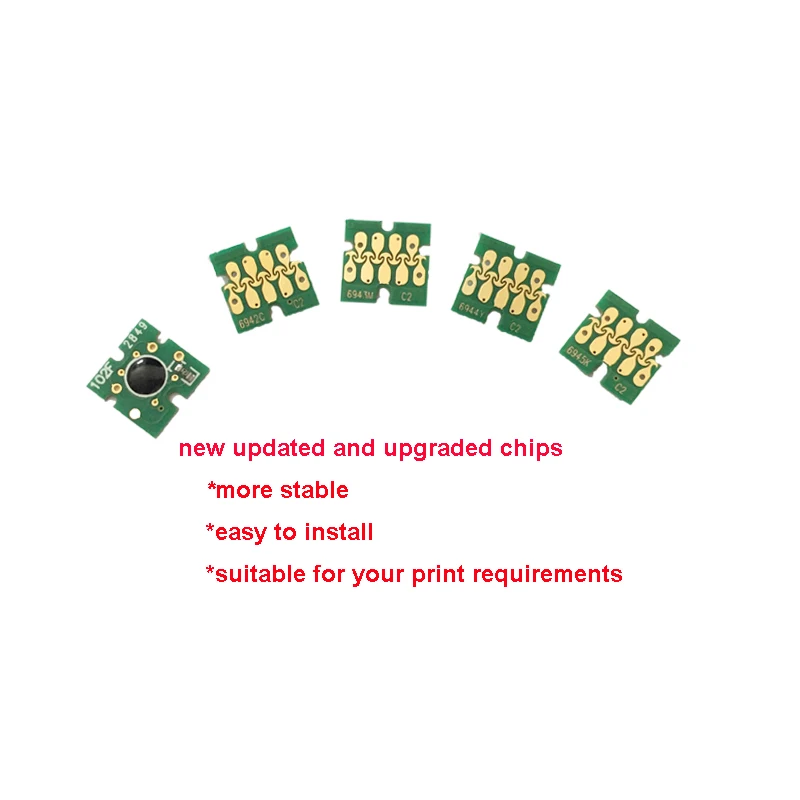 

CISSPLAZA 5x T6941 T6942 T6943 T6944 T6945 one time Chip compatible For epson SureColor T3000 T3070 T5070 T7070 T3200 printer