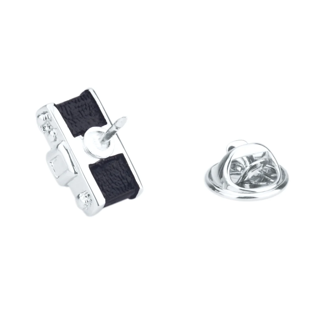 Vintage Black Silver Camera Photography Lover Enamel Lapel Pin Hat Shirt Suit Breastpin for Women Men