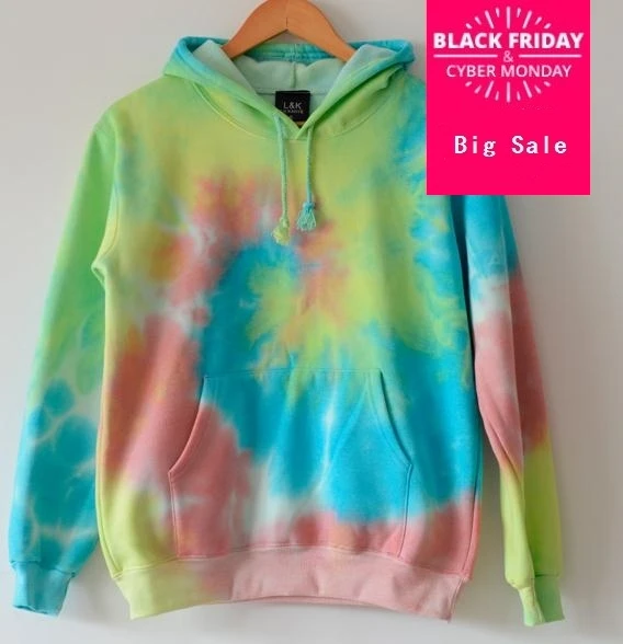 

2017 Harajuku tie-dyeing Fashion Gradient Color Hoodies Sweatshirt Women Rainbow Sweatshirt AW433