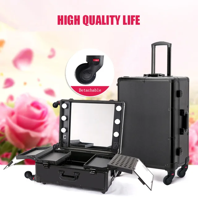 Special Price Beauty Case with Wheels Professional Make Up Suitcase Makeup Multi-layer Stent Drawstring Bar LDE Lamp Beauty Tools Accessories Special Price Beauty Case with Wheels Professional Make Up Suitcase Makeup Multi-layer Stent Drawstring Bar LDE Lamp Beauty Tools Accessories