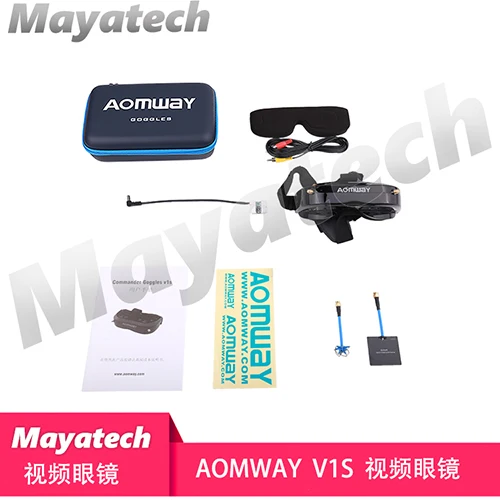 commander V1s AOMWAY Commander V1S 64CH 3D видео очки FPV Artifact 5,8G для близорукости, обновленная версия V1 - Цвет: commander V1s
