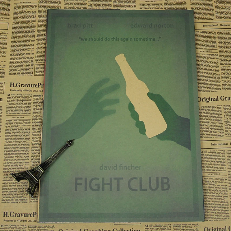 

ID-0183 High quality vintage Kraft Poster "Fight club of wine" Bar Cafe Painting vintage Wall Sticker Living Room