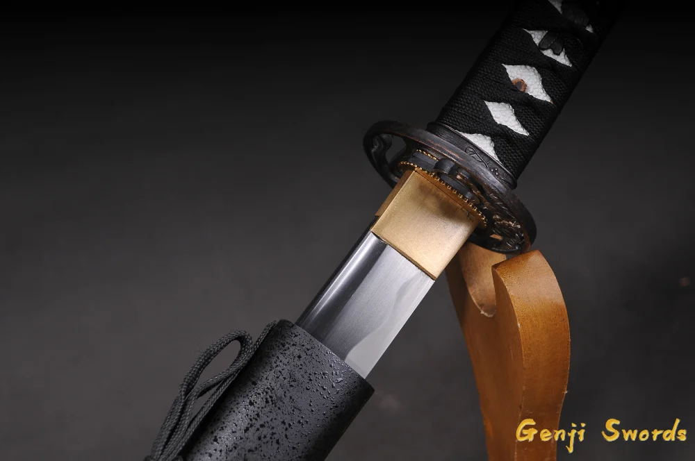 Handmade Full Tang Japanese Katana T10 Steel Real Samurai Sword Sharp Edge Dragonfly Tsuba Iron Fitting