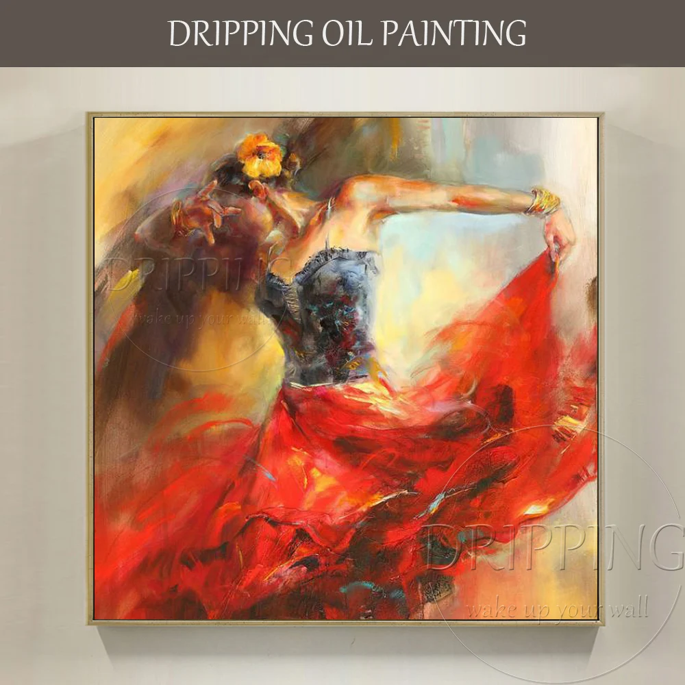 Топ художника ручная роспись высокое качество импрессионист фламенко танцор картина маслом на холсте фламенко танцор портрет маслом