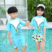 Купальник для девочек, Раздельный купальный комплект для детей Детские купальники Рашгард детская щитки для мальчиков Разделение пляжное однотонное хлопковое пляжное платье Sierra Surfer