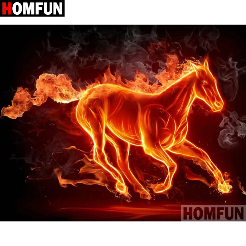 Алмазная 5D картина HOMFUN сделай сам полноразмерная/круглая вышивка огненная