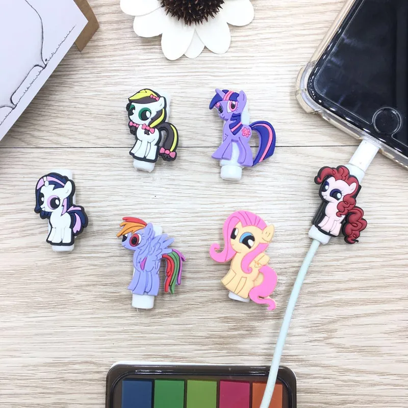 

6pcs Cartoon USB Cable Protective Sleeve Saver Earphone Protection Wire Cover Data Charger line Protector For iPhone iPad iPod