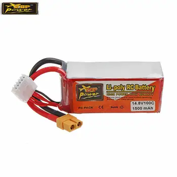 

ZOP POWER 14.8V 1500mAH 100C 4S Rechargeable Lipo Battery With XT60 Plug For RC Models