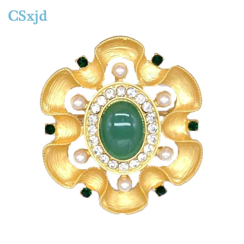 

CSxjd green Resin brooch women exquisite Vintage alloy brooch Wedding Jewelry gift