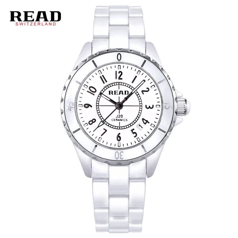 

2019 READ Women Fashion Ceramic Watch Luxury Clock Casual Elegant Classic Wristwatch Female Quartz watch Rhinestone watch
