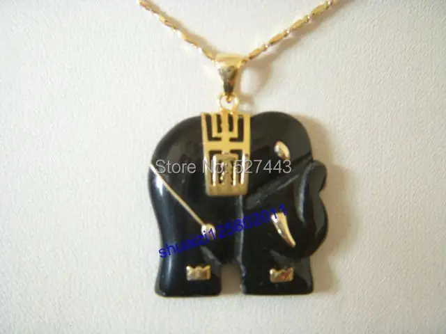 

WholesaleLAN021 >>>Black Jade Elephant Pendant + FREE NECKLACE