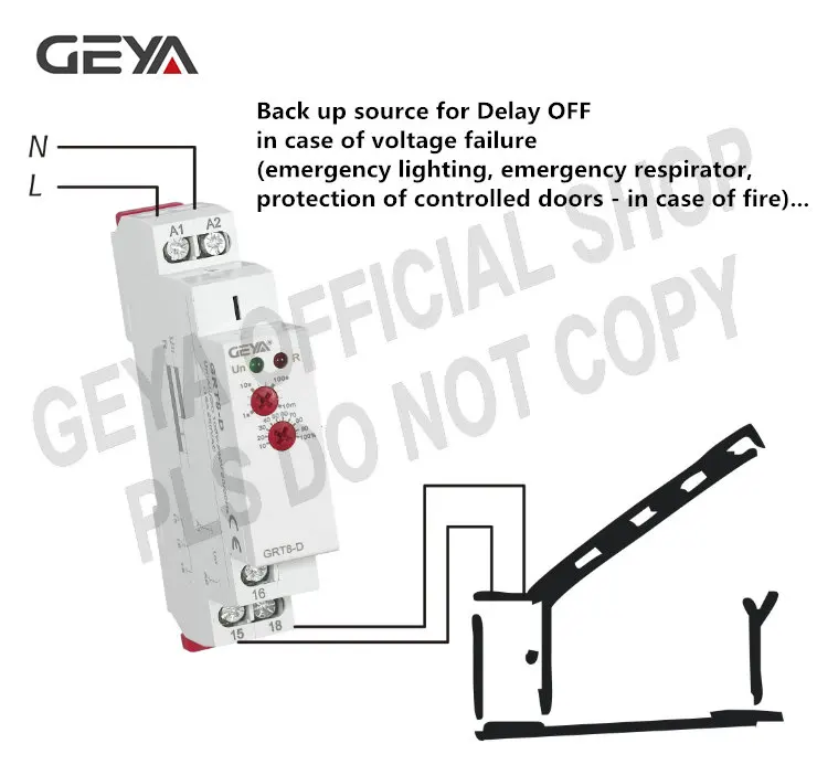 GEYA GRT8-D True Delay off без источника питания AC/AC12V-240V отключение питания таймер задержки электрические реле