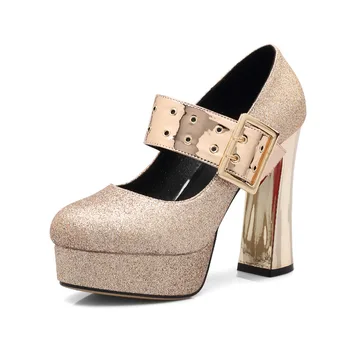 

18 in the spring and autumn fashion waterproof machine sequins horseshoe with code size 32 shallow mouth single shoes 18621-42