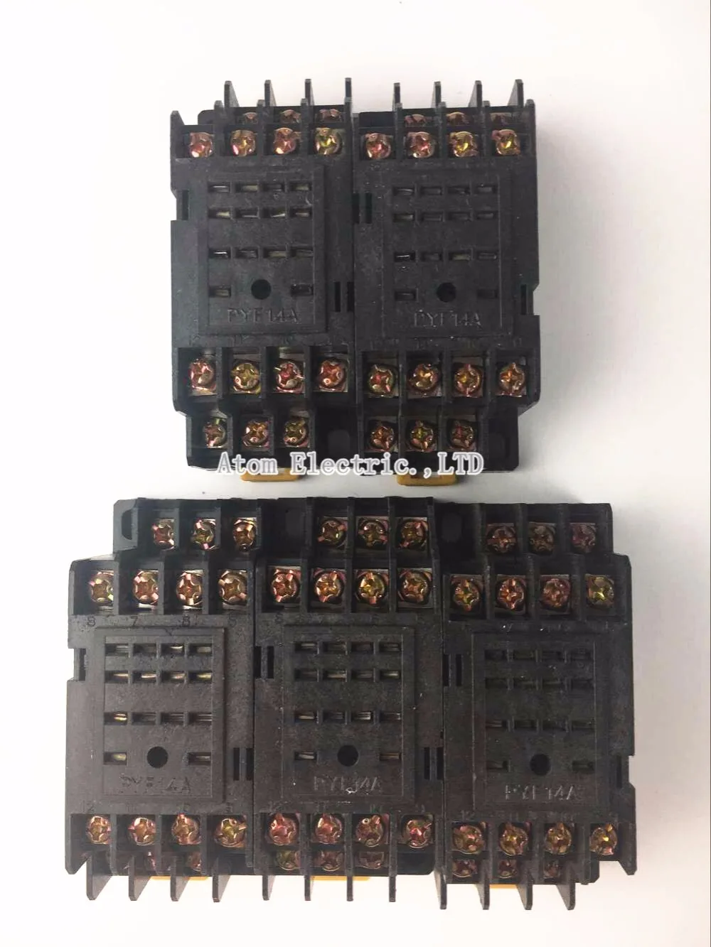 5pcs PYF14A 14 Pin Terminal Relay Socket Base Black for MY4NJ base