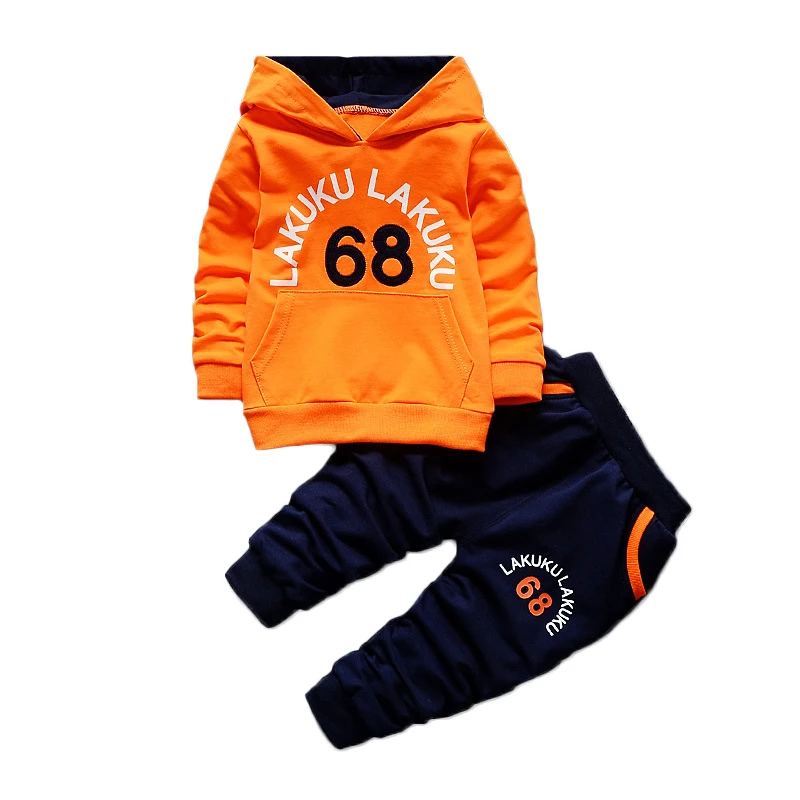 YOOY/Детский комплект с толстовкой для мальчиков, рубашки и штаны комплект одежды для детей, спортивный костюм для мальчиков От 1 до 5 лет костюмы для мальчиков и девочек детская одежда из хлопка - Цвет: Orange