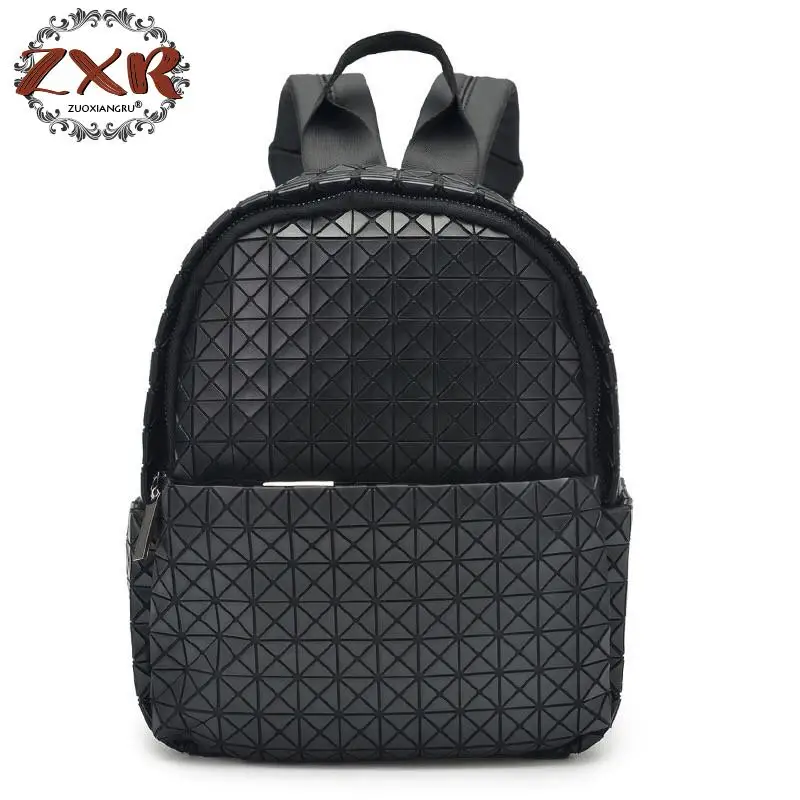 

Women Backpack Geometric Plaid Sequin Female Scool Backpacks For Teenage Girls Pu Leather Bagpack Holographic Women Backpack