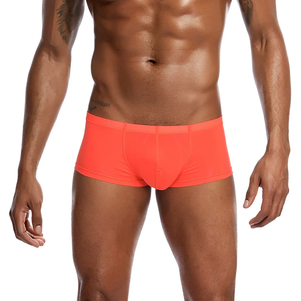 

Men Solid Color Underwear Boxer Shorts Pouch Ultra-thin Breathable Underpants Male Underwear Drop Shipping
