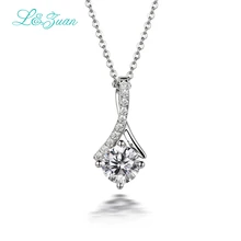 I&Zuan Diamond Jewelry 925 Sterling Silver Pendant Necklace For Women 1.4ct Clear Stone Elegant Simple Fashion Jewelry For Lady