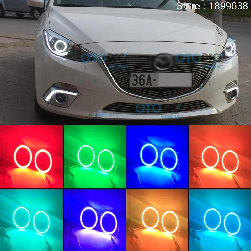 для Mazda 3 2010 2011 2012 2013 2014 RGB светодиодные фары гало кольца глаза ангела демон с пультом дистанционного управления для Mazda 3 2010 2011 2012 2013 2014 RGB светодиодные фары гало кольца глаза ангела демон с пультом дистанционного управления