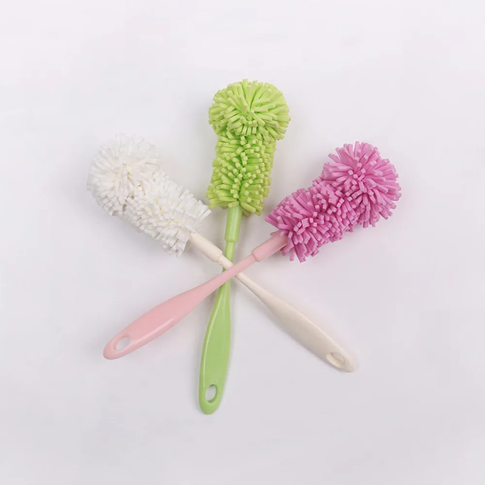 1Pc Long Handle Sponge Cup Brush Cleaning Glass Milk Bottle Cleaner