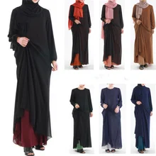 2019 solide vêtements islamiques plaine Hijab robes de soirée caftan marocain Robe turque Dubai Abaya turquie